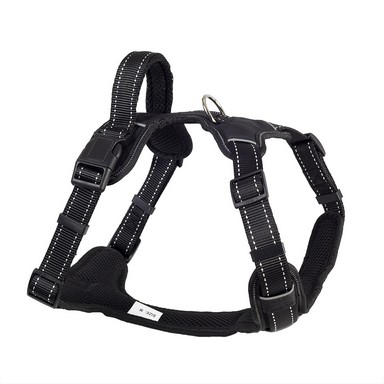 Шлейка нейлоновая "SPORT" с ручкой, размер L, обх.груди 65-80 см, черная