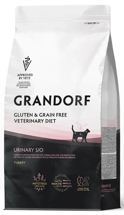 Корм Grandorf VET URINARY S/O для растворения струвитных мочевых камней  для кошекn