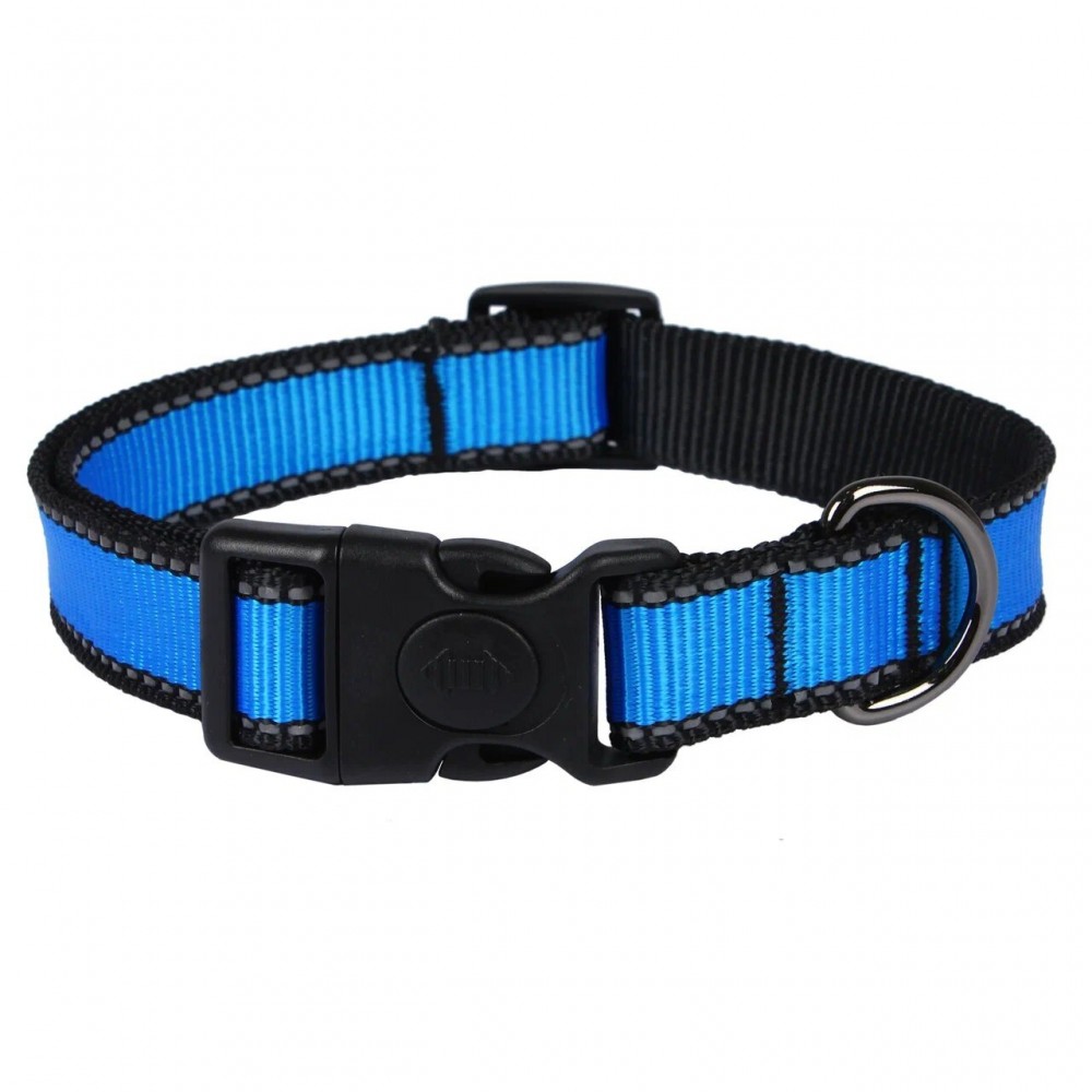 Ошейник LOOK XL нейлон фиксатор св/от 25" 40-65 Rich Breed ОНЛ-425 ГОЛУБОЙ