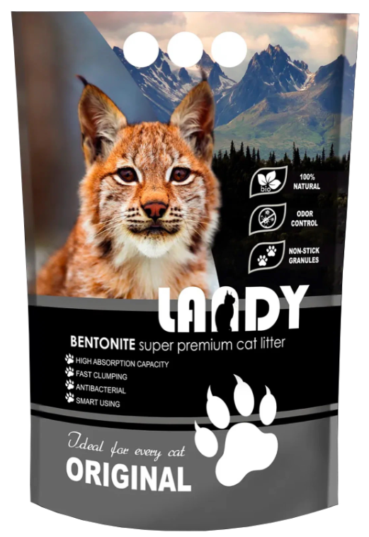 Наполнитель Landy Original для кошек, комкующийся, без аромата, 5 л, 4 кг
