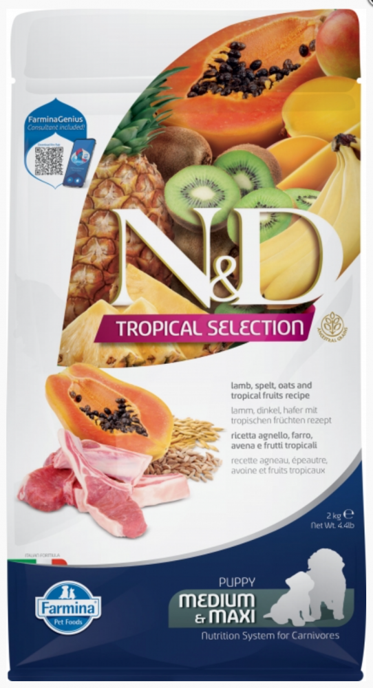 Корм Farmina N&amp;D Tropical Selection Lamb (низкозерновой) для собак средних и крупных пород, с ягнёнком 2 кг