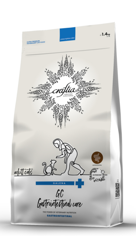 Ветеринарная диета CRAFTIA GALENA CAT GASTROINTESTINAL CARE Гастроинтестинал для кошек при заболеваниях ЖКТ 1,4 кгn