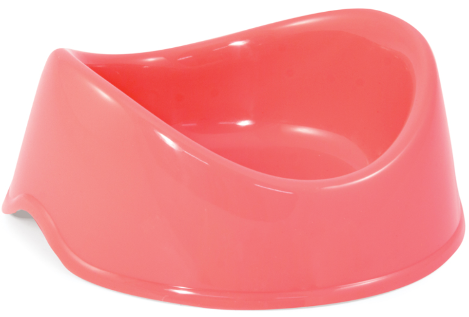Миска для кошек и собак Triol пластиковая "Бисквит", 0,4л. Коралловый