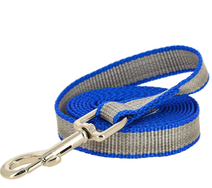 Поводок капрон усиленный ширина 15 мм, длина 2.0 м., синий - серый