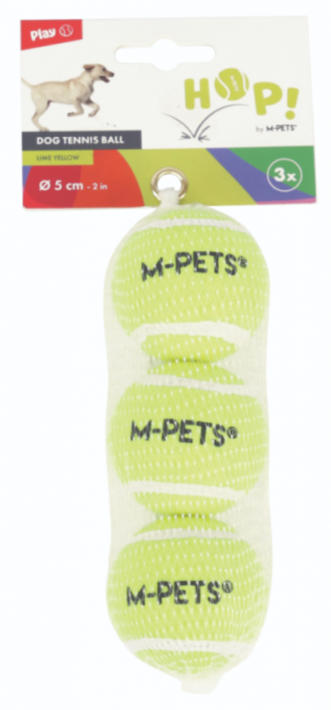 Игрушка М Петс теннисный мяч, диаметр 5 см 3 шт, цвет желтый для собак
