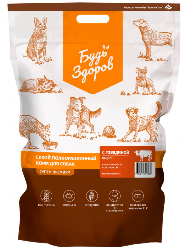 Будь Здоров (Живая сила) РАЗВЕС Говядина Глюказамин Макси и Медиум 1 кг
