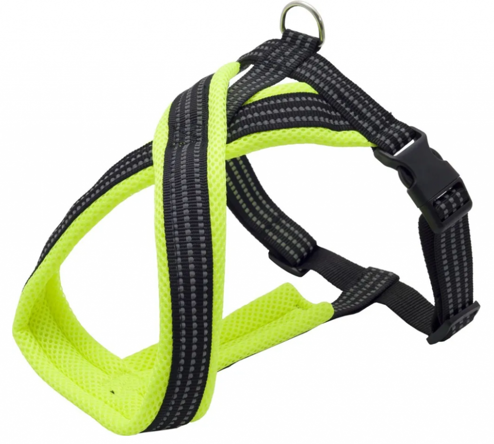 Шлейка Каскад нейлон Х-образная с мягкой подкладкой 20мм х 40см х 44/55см, зеленая