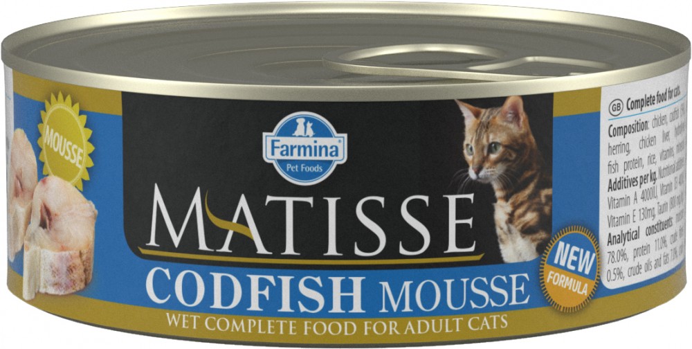 Консервы Farmina Matisse Codfish Mousse (мусс) для кошек с треской, 85 г