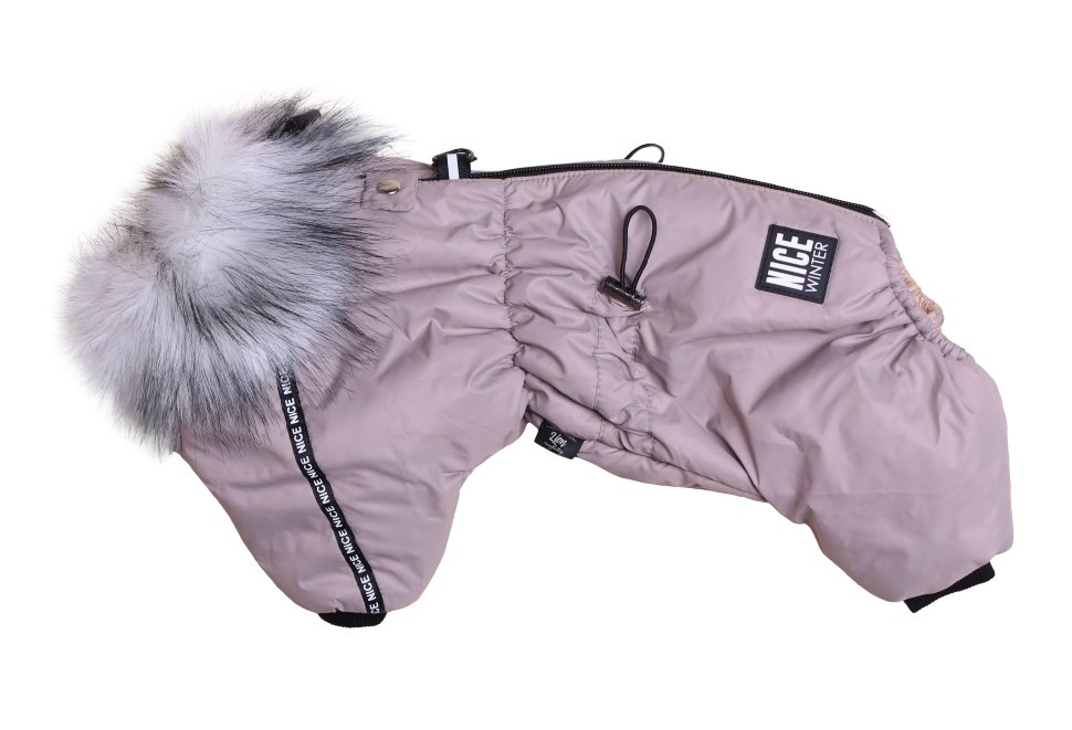 Комбинезон для собак Lion Nice-Style KLP126 на мальчика, цвет: бежевый (Размер L (спинка 30 см, обхват шеи 28-32 см, обхват груди 34-44 см))