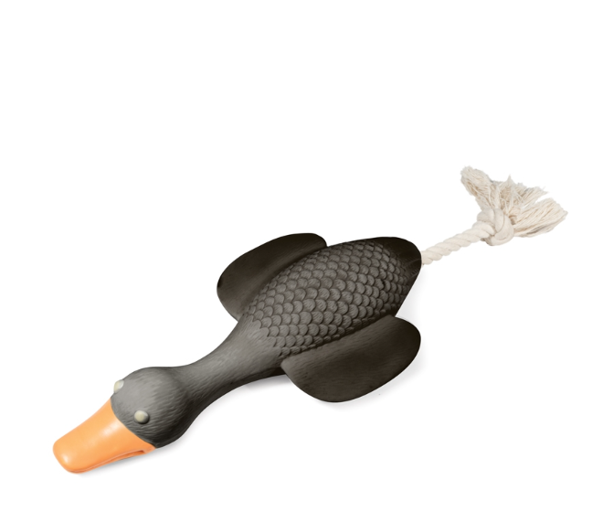 Игрушка для собак из латекса "Гусь с веревкой", 240/360 мм