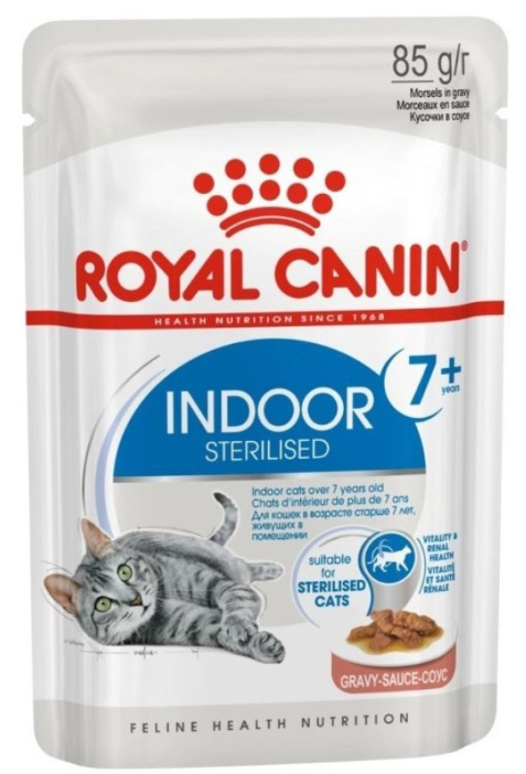 Влажный корм для стерилизованных кошек Royal Canin Indoor Sterilised 7+ Years Gravy кусочки в соусе 1-7лет 85 г