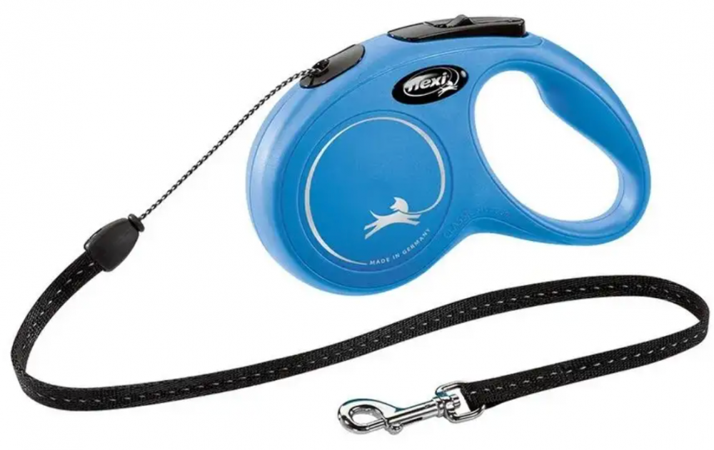Рулетка Flexi New Classic S трос 5 м до 12 кг Синий