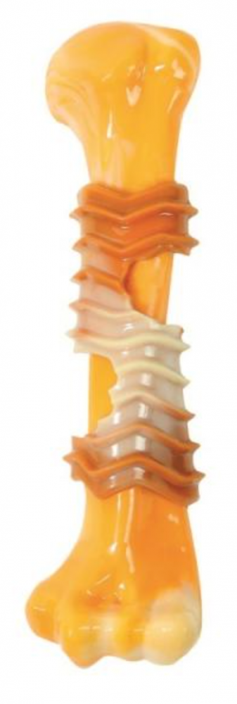 M-PETS Игрушка для собак Карнивор кость, вкус бекона, цвет желтый, 17.8x4.9x4 см