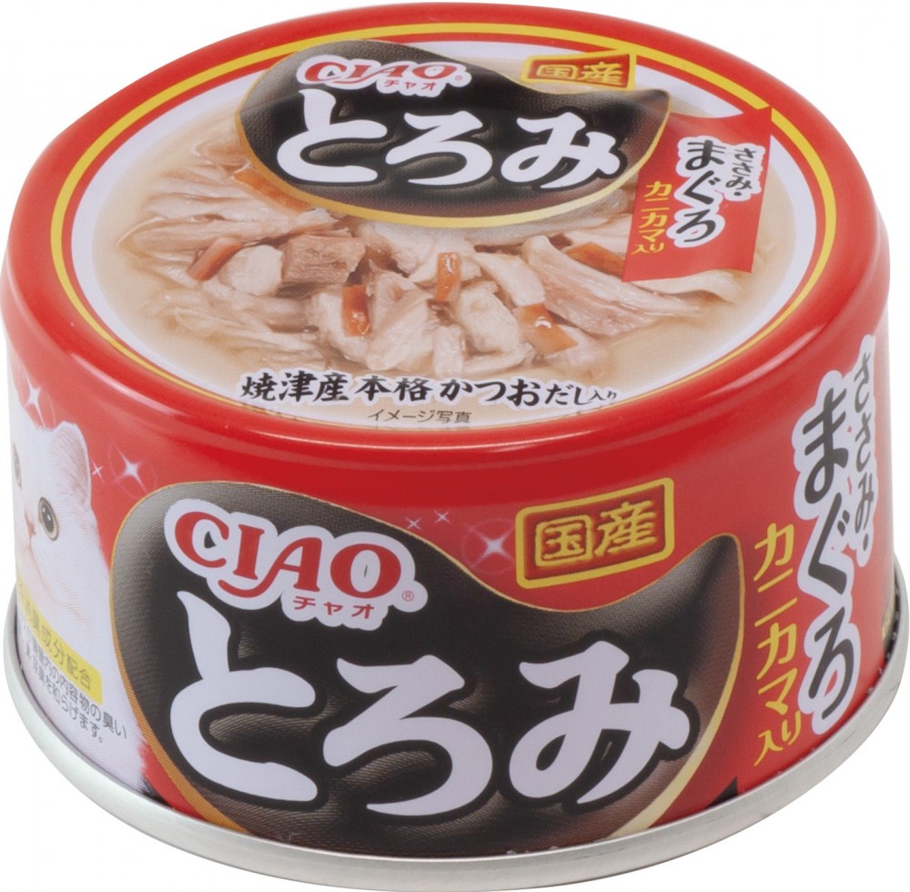 Корм Inaba Ciao Toromi (консерв.) для кошек, куриное филе и тунец магуро с добавлением сурими 80 г