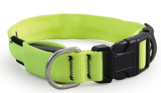 Китай Ошейник светодиодный  неоновый S, 20*230-310мм. Цвет в ассортименте