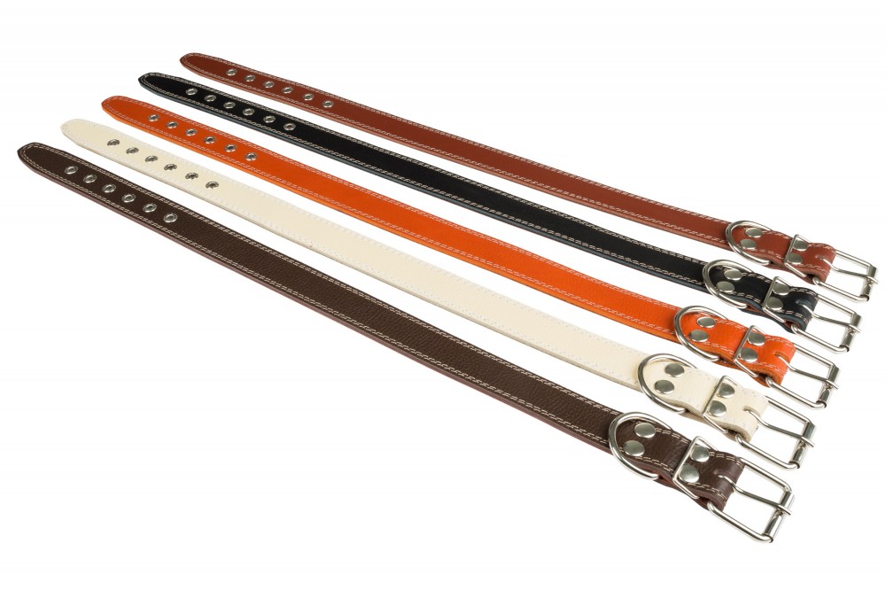 Ошейник №36 1 слой с подкладом не украшенный. Цвет в ассортименте