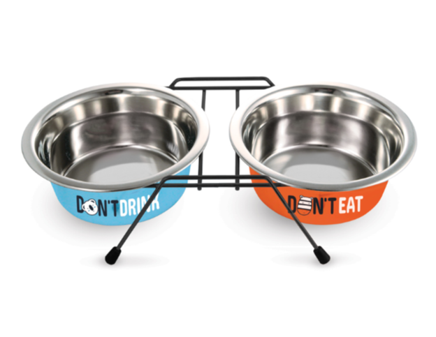 Triol Миска Water&amp;Food для кошек, металлическая на подставке, 2х800 мл
