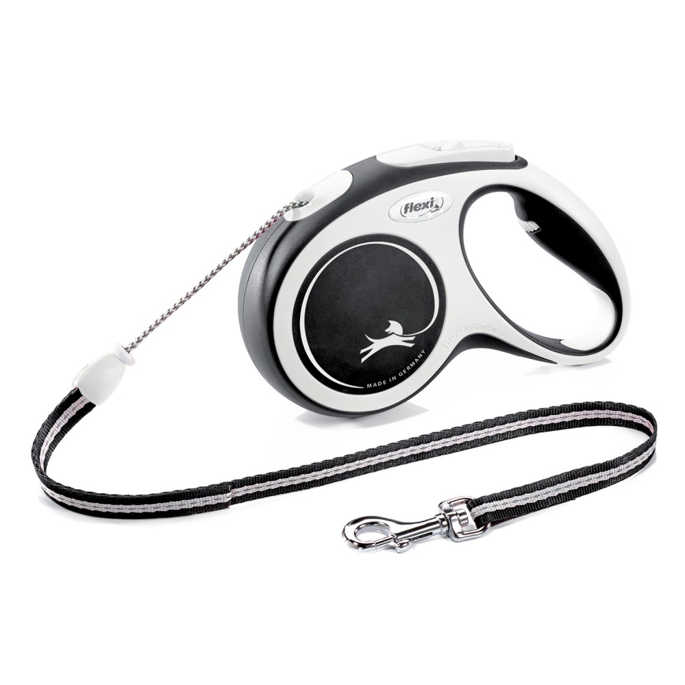 Рулетка Flexi NEW LINE Comfort М (до 20 кг) трос 5 м серый/черный