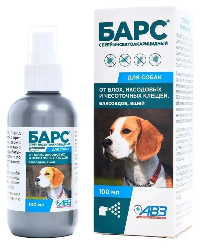 Спрей инсектоакарицидный для собак АВЗ Барс 100мл