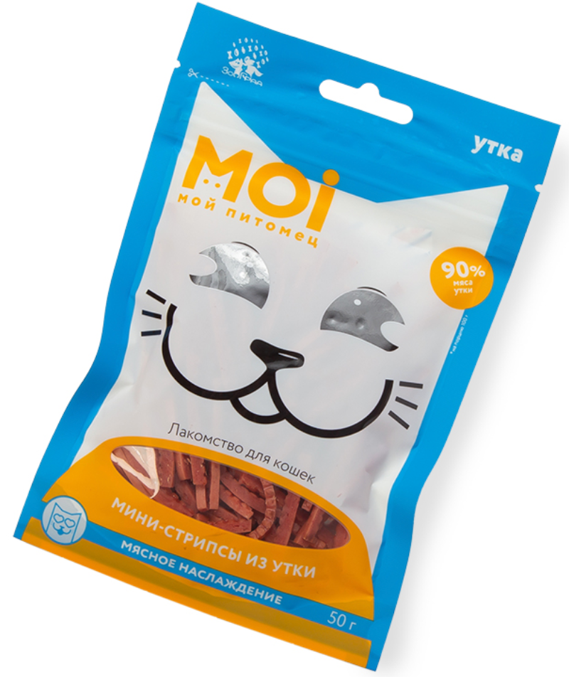 Лакомство для кошек MOI Мини-стрипсы из утки 50г