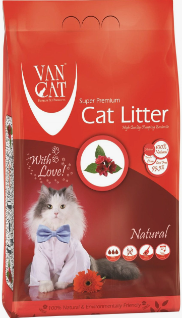 Наполнитель для кошек Van Cat комкующийся &quot;100% Натуральный&quot;, без пыли 20 кг гранулы 0,5 - 2,25 мм