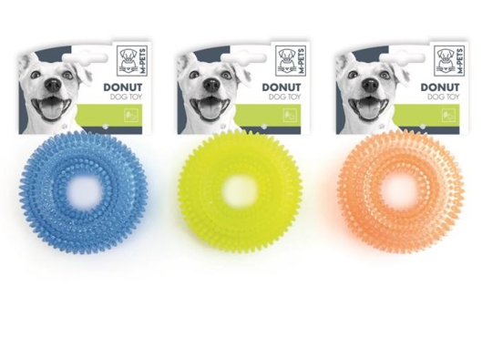M-PETS Игрушка для щенков кольцо DONUT, 9 см, цвет в ассортименте