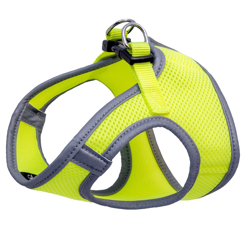 Triol комплект мягкая шлейка-жилетка и поводок нейлоновый, размер M, обхват груди 400 мм, поводок 15х1200 м, неоново-желтый