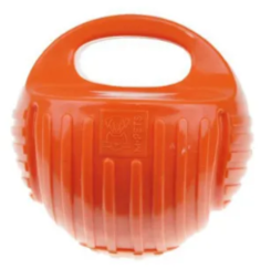 M-PETS Игрушка для собак мяч-гиря с пищалкой, цвет оранжевый, 7,7 см