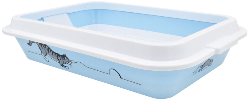 Туалет для кошек Зооэкспресс &quot;Кис&quot; большой с рамкой, сеткой с рисунком 40,5*27*8