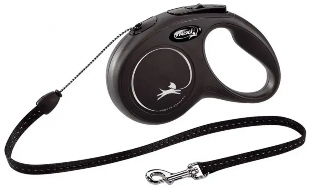 Рулетка Flexi New Classic S трос 5 м до 12 кг Черный