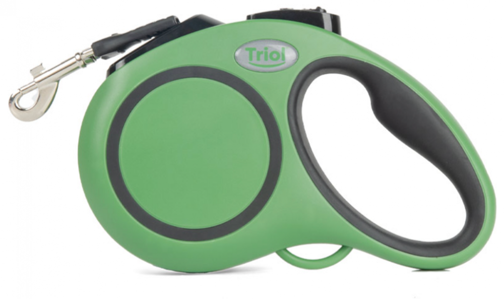 Поводок-рулетка для собак Urban S, 5м до 15кг, лента, зеленый, Triol