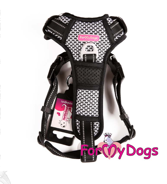 Шлейка ForMyDogs черно/серая (XL)