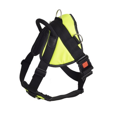 Шлейка нейлоновая с грудью (разм. L) шея 60-80см, грудь 80-110см, фаст с блокир, лимонная