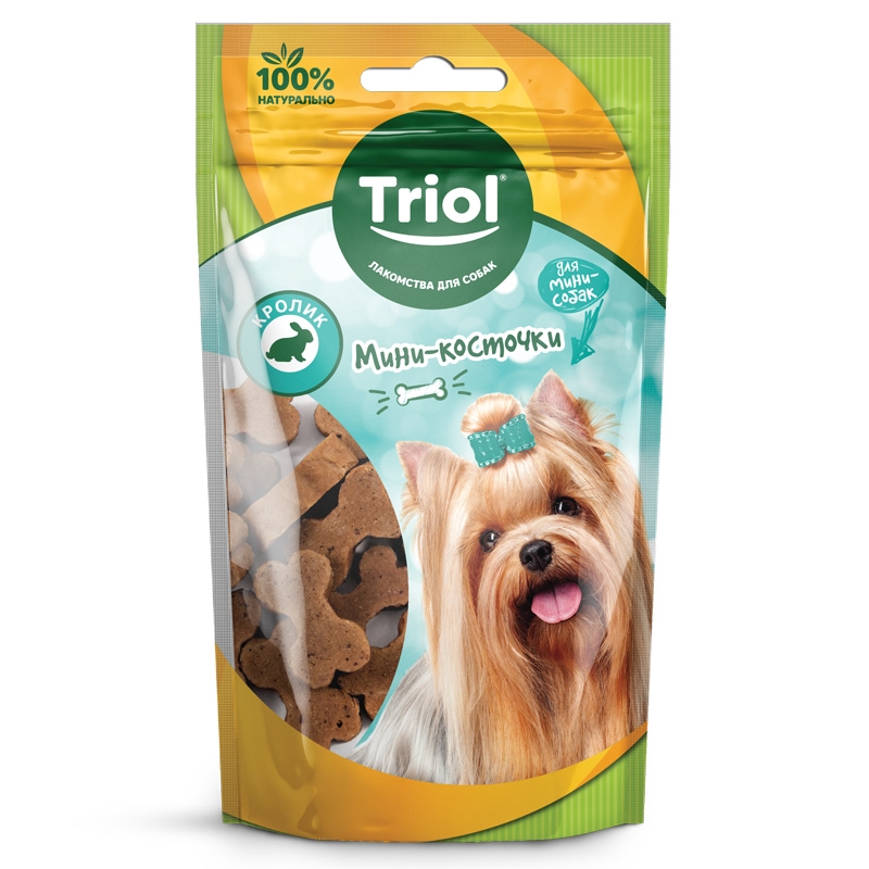 Лакомство Triol мини-косточки из кролика для мини-собак 50 г