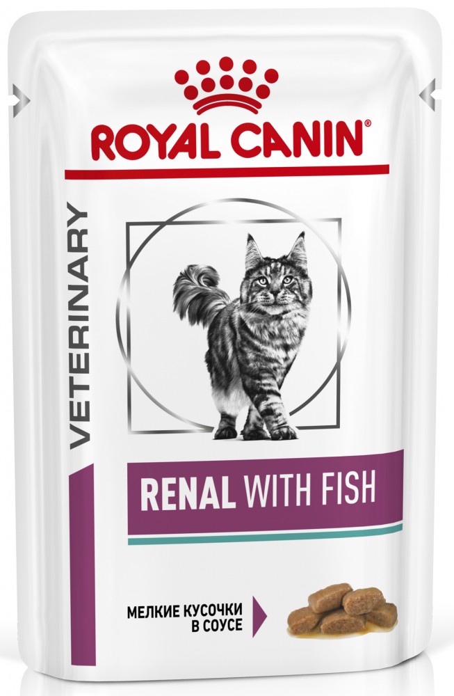 Влажный корм Royal Canin Renal S/O кусочки в соусе для кошек при лечении почек, с рыбой 85 г