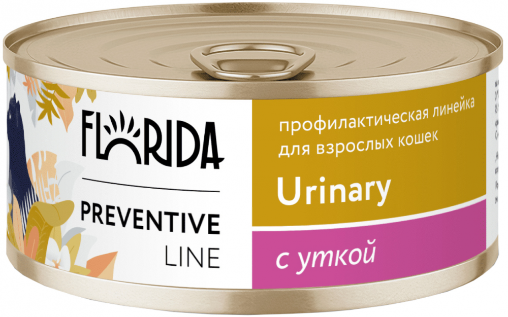 Корм Florida Preventive Line Urinary (консерв.) для кошек, для профилактики МКБ, с уткой 100 г