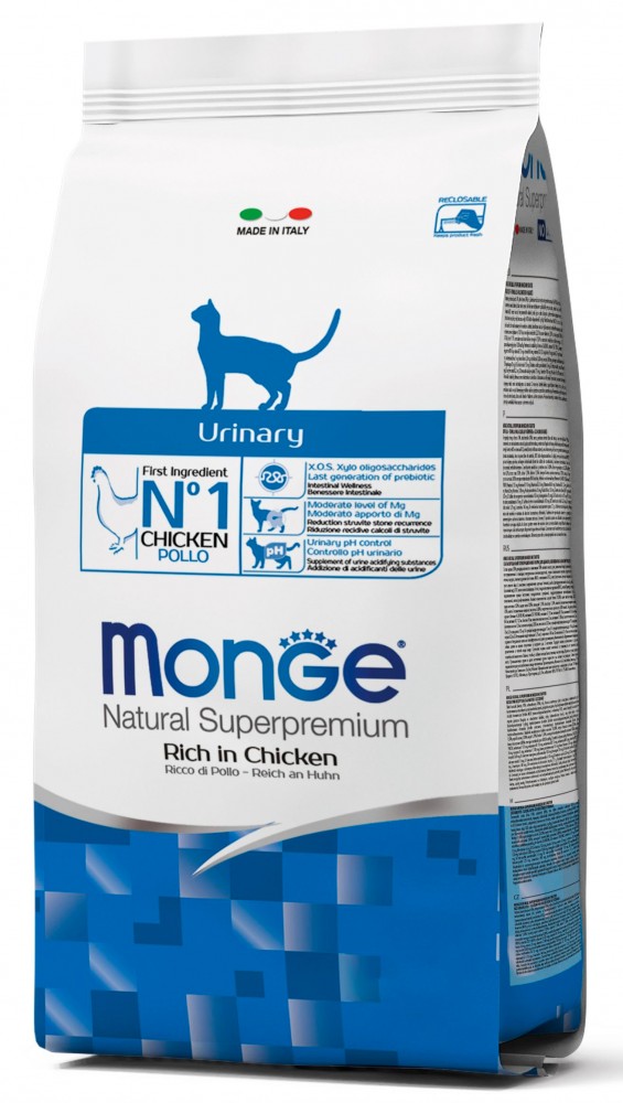 Корм сухой Monge Cat Urinary корм для кошек профилактика МКБ с курицей 10 кг