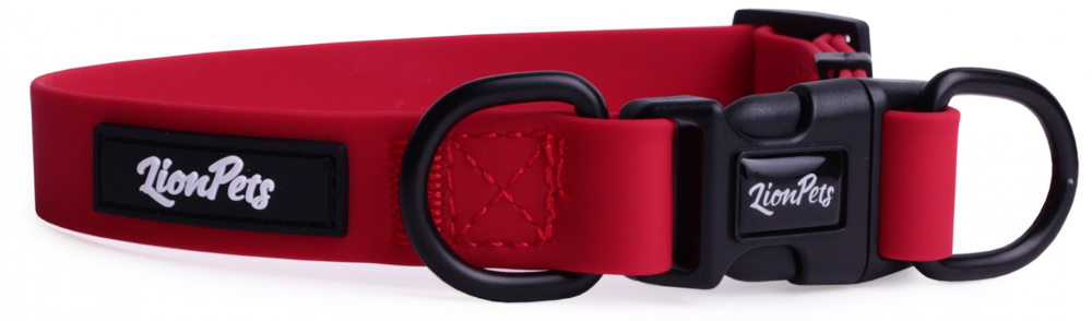 Ошейник из биотана LionPets с пластиковой пряжкой LPO-00530-2 (Красный) (Размер S обхват шеи 19-28 см, ширина 2,0 см)