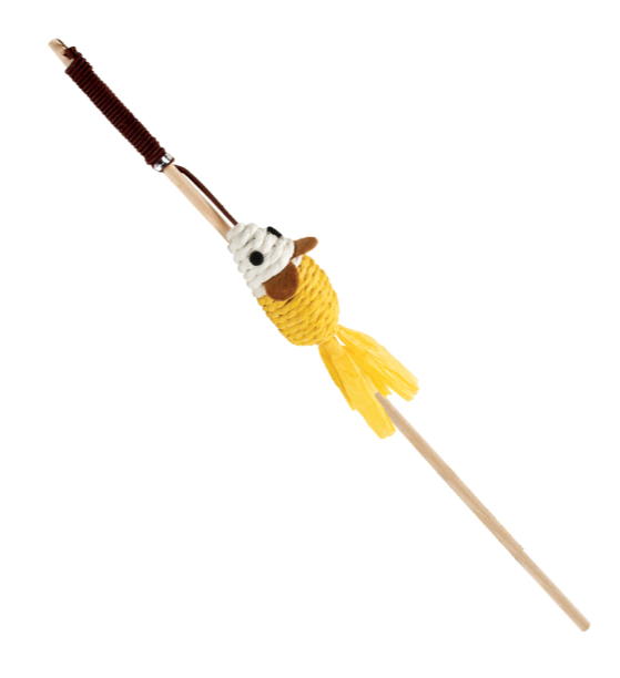 Игрушка-дразнилка для кошек из натуральных материалов "Мышка полосатая", 70/400мм, серия NATURAL, Triol