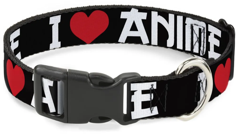 Ошейник для собак Buckle-Down с пластиковой застёжкой, "Я люблю аниме" мультицвет, 23-38 см