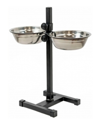 Homepet Миски на регулируемой подставке для животных, металлические, диаметр 20 см, высота до 40 см, 2х1 л