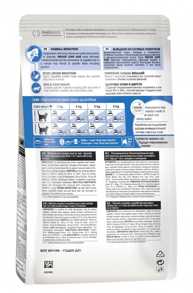 Корм Royal Canin Indoor Long Hair для длиношерстных кошек