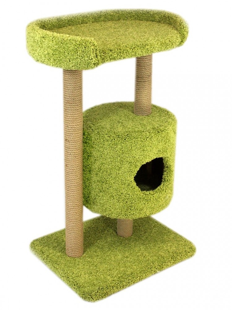 Когтеточка для кошек Меридиан &laquo;Круглый с площадкой&raquo;, ковролин 520х420х900
