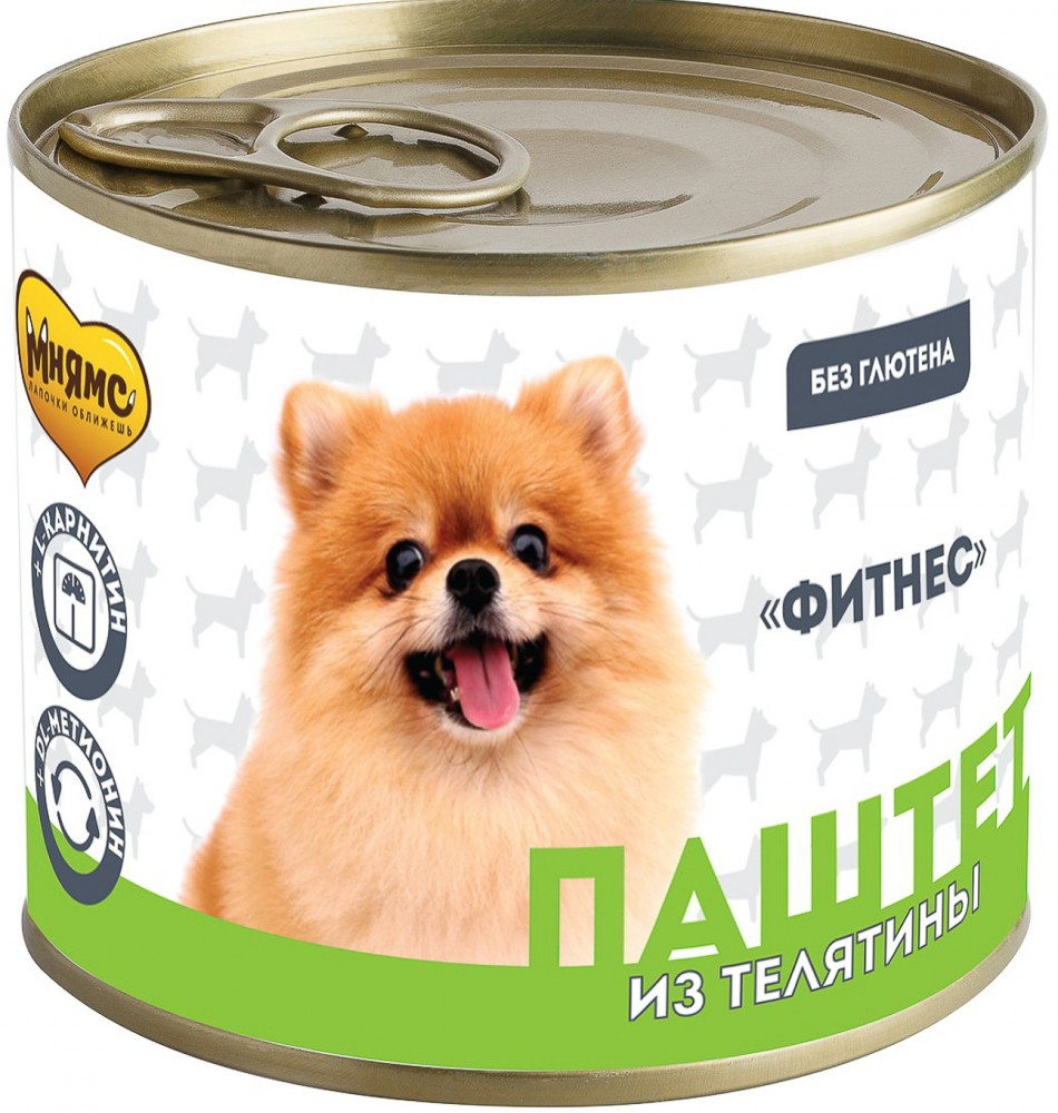 Влажный корм Мнямс Паштет из телятины для собак всех пород &laquo;ФИТНЕС&raquo; 200 г