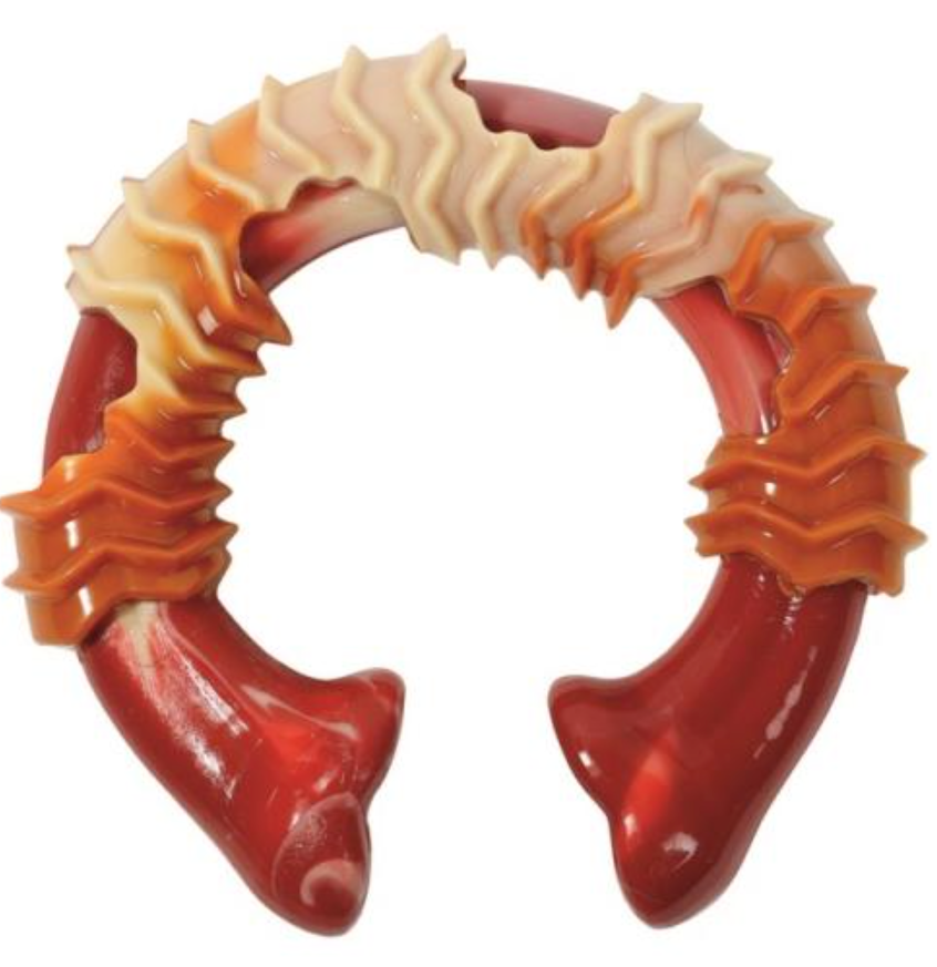 M-PETS Игрушка для собак Карнивор круглая кость, вкус бекона, цвет красный, 14x13.7x4.1 см