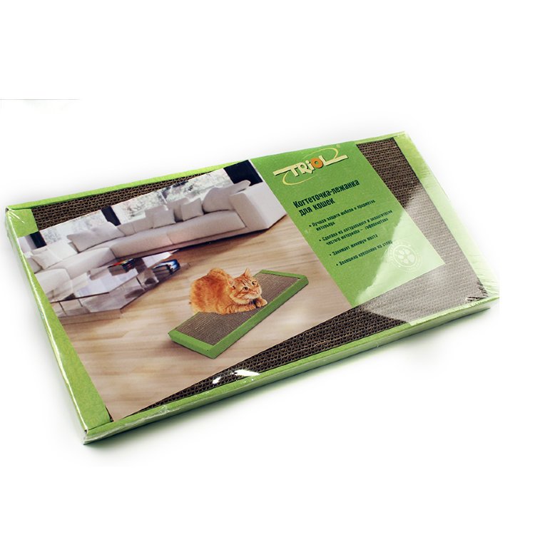 Когтеточка Триол гафрокартон с кошачьей мятой БОЛЬШАЯ, 560x300x35мм