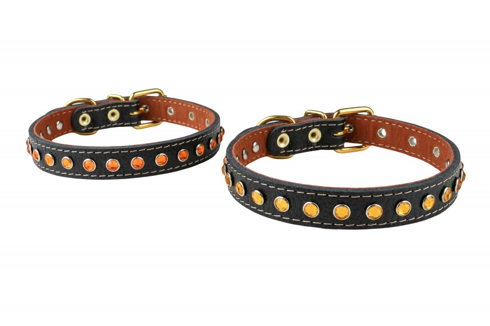 Ошейник №17 с подкладом стразы. Цвет в ассортименте