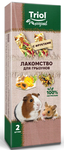 Лакомство Triol Original для грызунов с фруктами (уп.2шт.), 50г