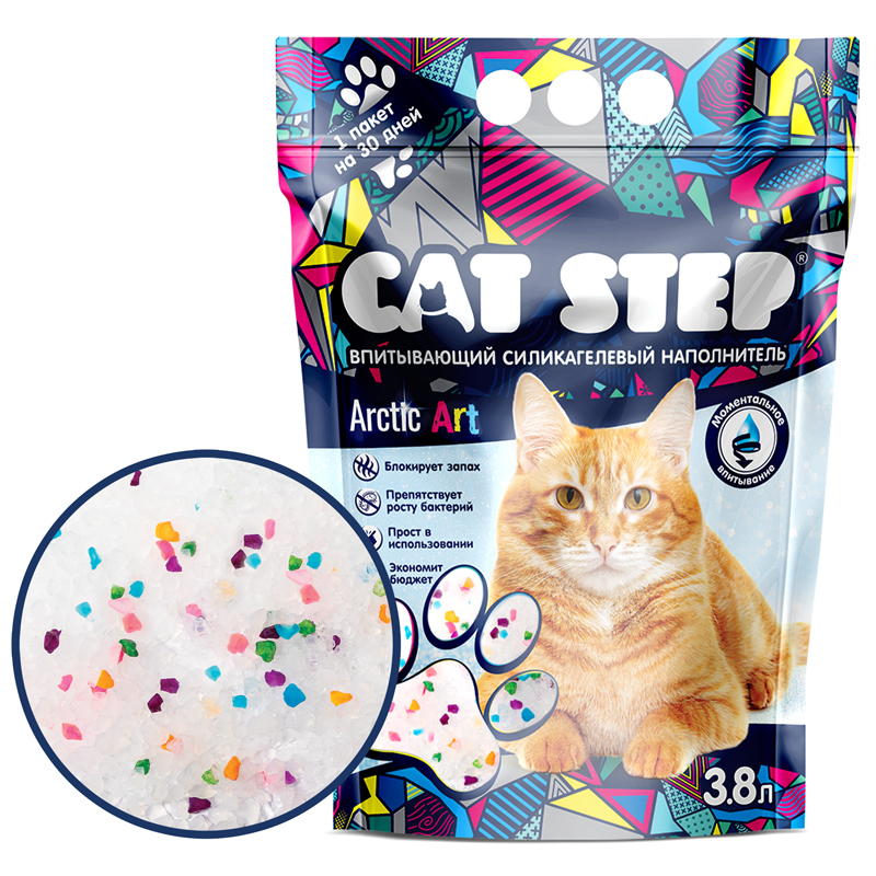 Наполнитель CAT STEP Arctic Art силикагелевый, 3.8 л, 1.67 кг