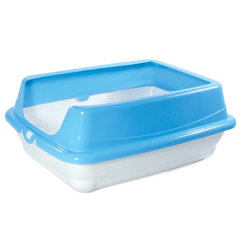 Gamma туалет для кошек прямоугольный с высоким бортом "Пушок", 455х350х190 мм, бежевый